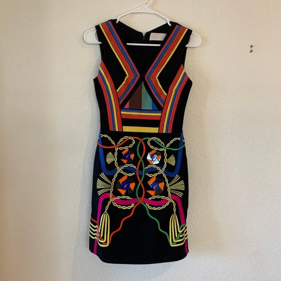Peter Pilotto A-line mini-dress with unique details - size 4 US (8UK) - Picture 3 of 7